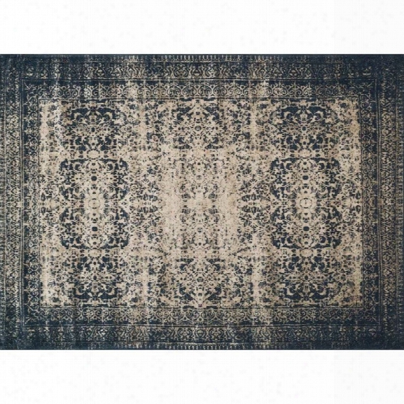 Loloi Journey 12' X 15' Power Loomed Wool Rug In Indigo And Beige