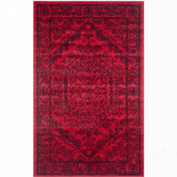 Safavieh Adirondack 11' X 15' Power Loomed Rug In Red And Black