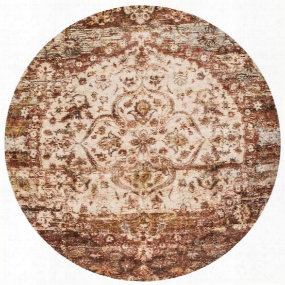 Loloi Anastasia 9'6 Round Rug In Rust And Ivory