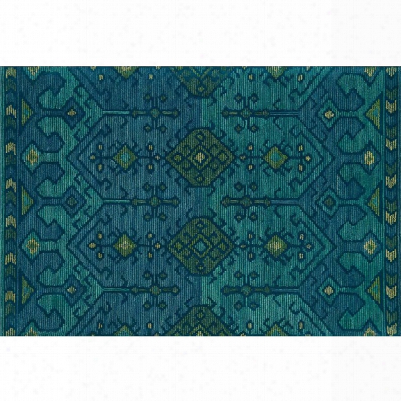 Loloi Gemology 9'3 X 13' Hand Made Wool Rug In Green And Teal