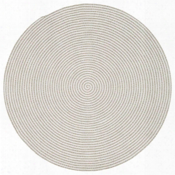 Loloi In Or Out 7'10 Round Hand Braided Rug In Beige