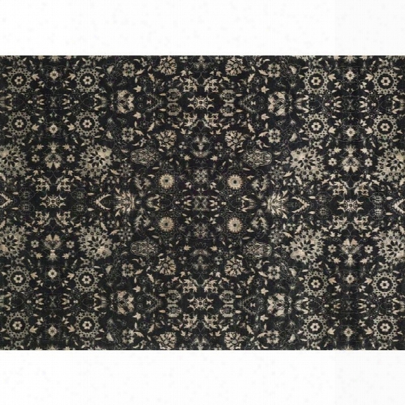 Loloi Journey 9'2 X 12'2 Power Loomed Wool Rug In Black And Silver