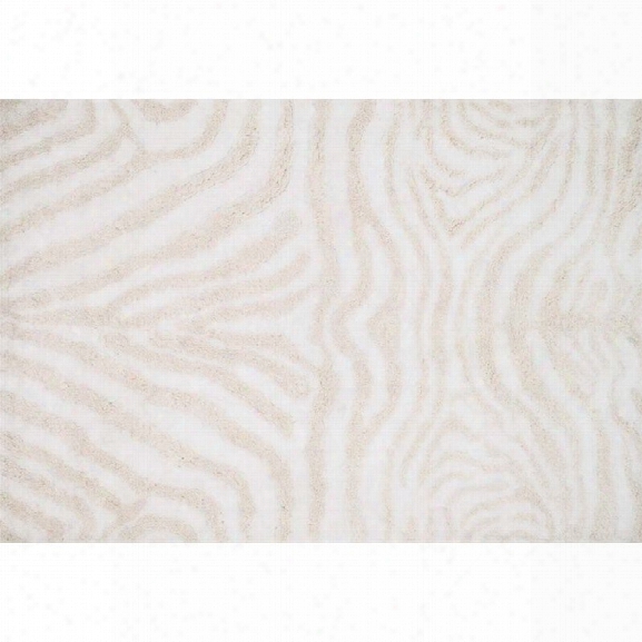 Loloi Kiara 7'9 X 9'9 Microfiber Shag Rug In Ivory And Cream