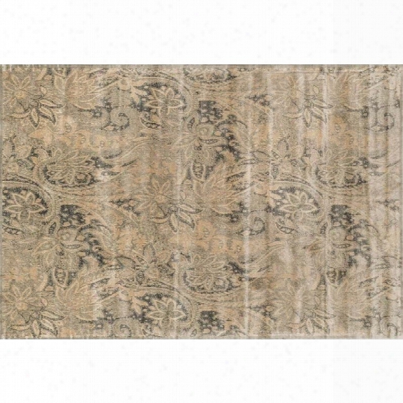 Loloi Nyla 5' X 7'6 Power Loomed Rug In Cream And Slate