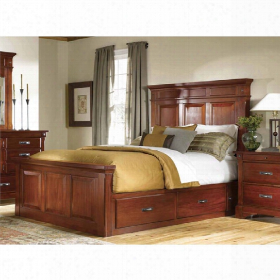 A-america Kalispell Queen Panel Storage Bed In Mahogany