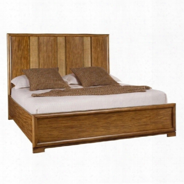 American Drew Grove Point Wood Panel Bed In Warm Khaki-king