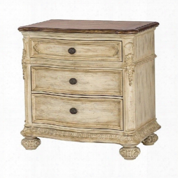 American Drew Jessica Mcclintock The Boutique 3 Drawer Nightstand In White Veil