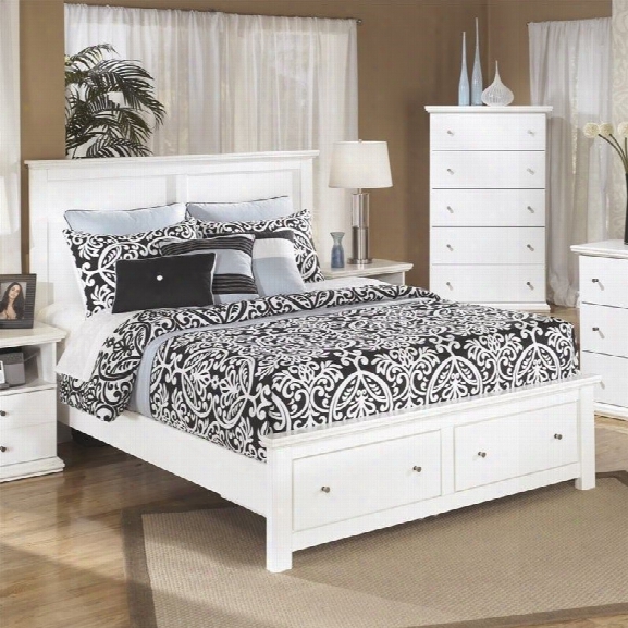 Ashley Bostwick Shoals Wood Queen Storage Panel Bed In White