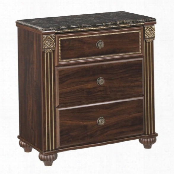 Ashley Gabriela 3 Drawer Wood Nightstand In Brown