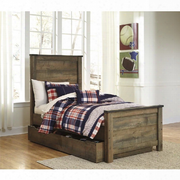 Ashley Trinell Twin Panel Bed With Trundle In Brown