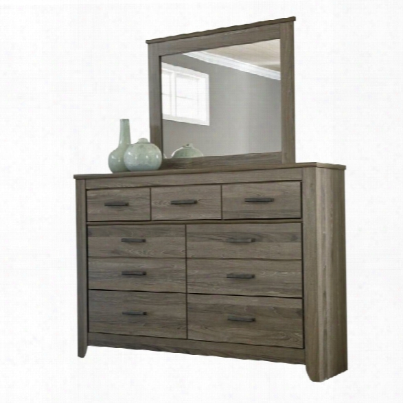 Ashley Zelen 2 Piece Wood Dresser Set In Brown