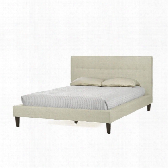 Callasandra Upholstered King Platform Bed In Light Beige