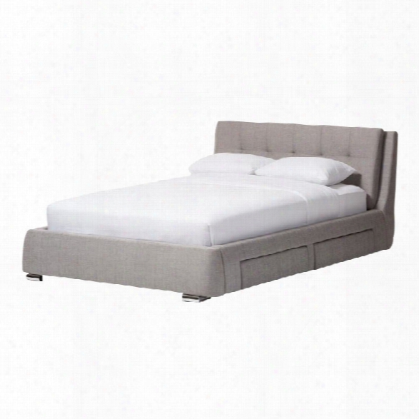 Camile King Storage Platform Bed In Gray