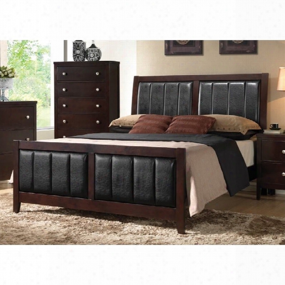 Coaster Carlton King Upholstered Panel Bed In Cappuccino