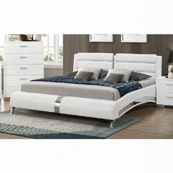 Coaster Felicity California King Faux Leather Bed In White