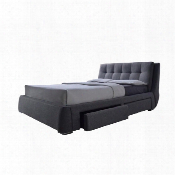 Coaster Fenbrook Upholstered King Platform Bed With Storage In Gray