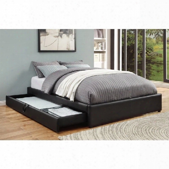 Coaster Hunter Queen Upholstered Storage Bed In Black