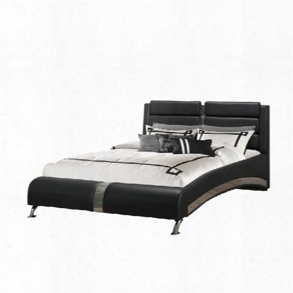 Coaster Jeremaine Queen Upholstered Modern Bed In Black