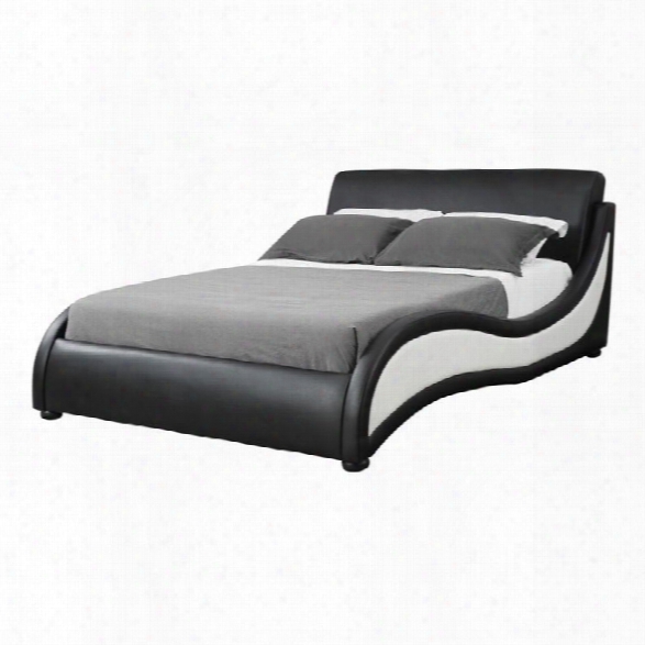 Coaster Niguel King Upholstered Modern Bed In Black And White