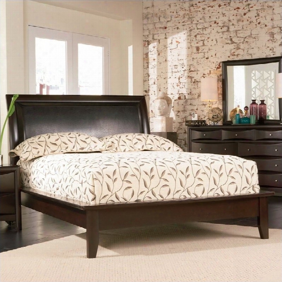 Coaster Phoenix Upholstered Platform Bed In Cappuccino Finish-queen