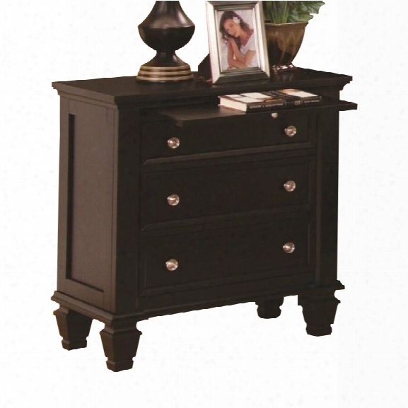 Coaster Sandy Beach Nightstand With Pull Out Shelf In Cappuccino Finish