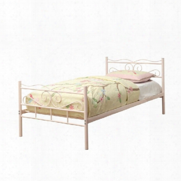 Coaster Twin Iron Bed With Headboard In Pink