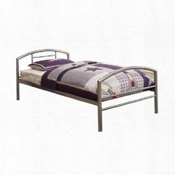 Coaster Twin Iron Bed With Headboard In Silver