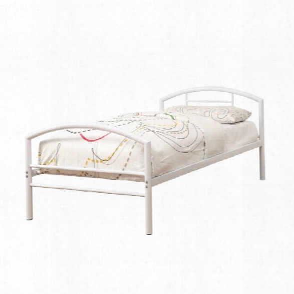 Coaster Twin Iron Bed With Headboard In White