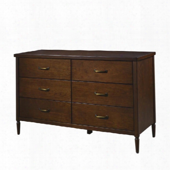 Dorel Living Brook Lane 6 Drawer Dresser In Walnut