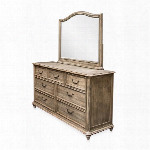 Furniture Of America Bartrand 7 Drawer Dresser And Mirror Set In Gray