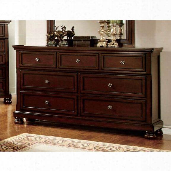 Furniture Of America Caiden 7 Drawer Dresser In Cherry