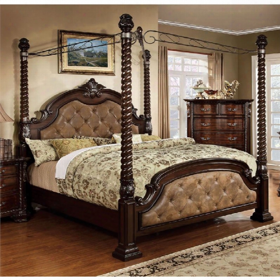 Furniture Of America Cathey California King Poster Canopy Bed