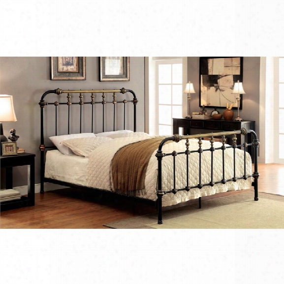 Furniture Of America Cecil California King Metal Spindle Bed In Black