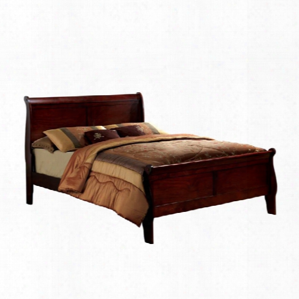 Furniture Of America Cedric King Platform Sleigh Bed In Cherry