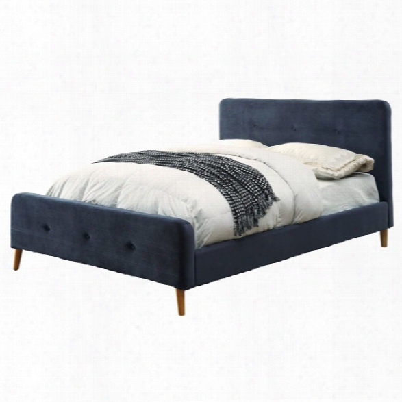 Furniture Of America Celia Queen Tufted Flannelette Platform Bed