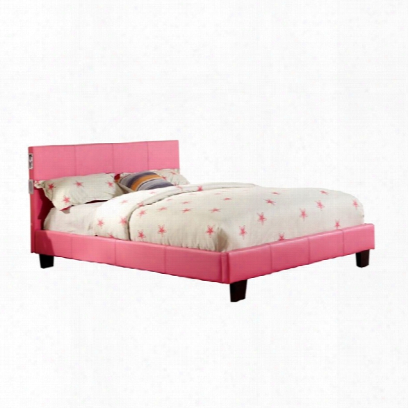 Furniture Of America Charlie King Platform Panel Bed In Pink