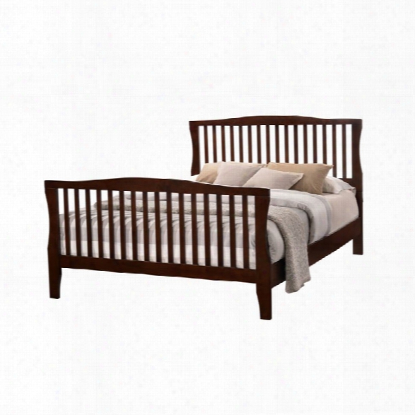 Furniture Of America Chase King Slat Bed In Brown Cherry