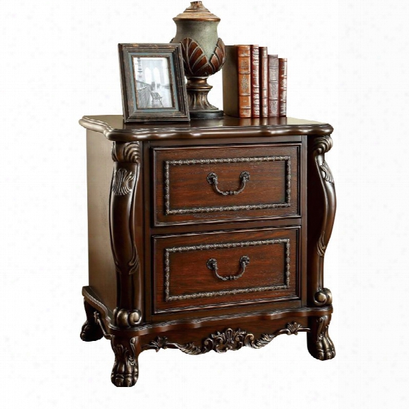 Furniture Of America Coppedge 2 Drawer Nightstand In Cherry