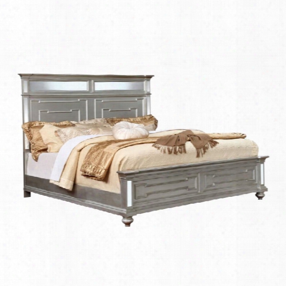 Furniture Of America Farrah California King Mirrored Bed In Silver