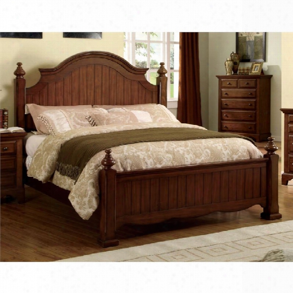 Furniture Of America Fletcher King Poster Bed In Cherry