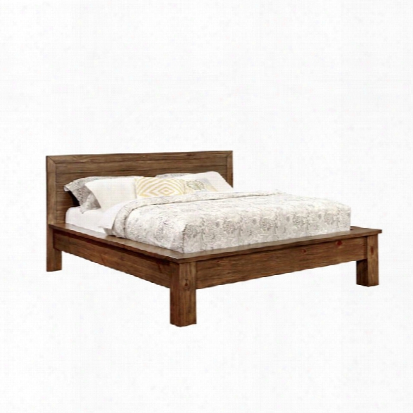 Furniture Of America Fletcher Queen Platform Panel Bed In Pine Wood