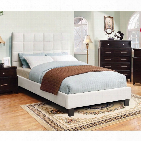 Furniture Of America Hellan Queen Upholstered Platform Bed In Ivory