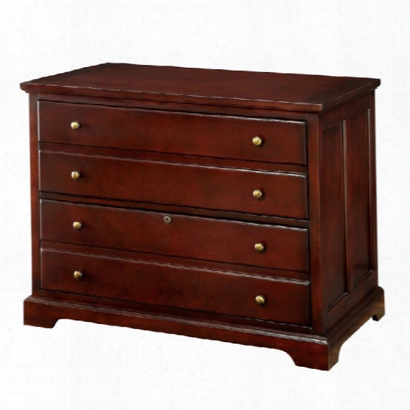 Furniture Of America Klay Transitional File Cabinet In Cherry