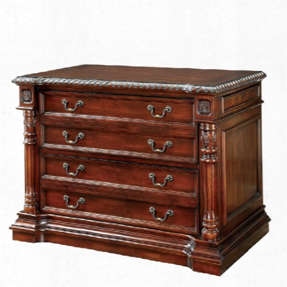 Furniture Of America Langton Traditional File Cabinet In Cherry