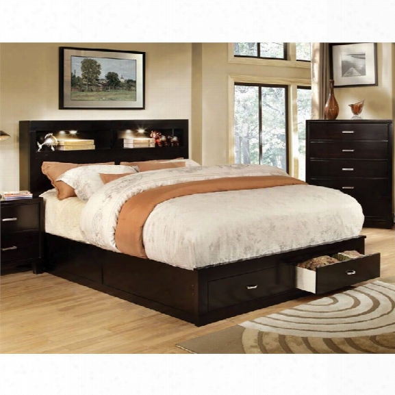 Furniture Of America Louis King Storage Bookcase Bed In Espresso