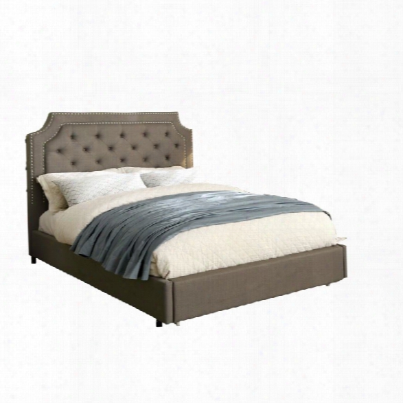 Furniture Of America Nina Tufted California King Bed In Gray