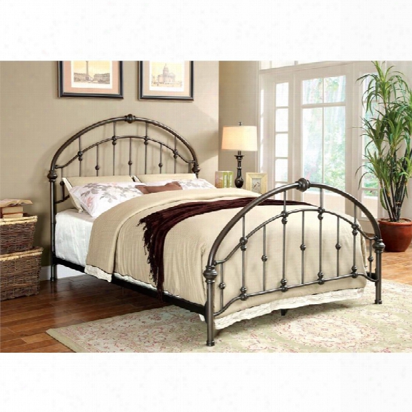 Furniture Of America Niva King Metal Bed In Brushed Bronze