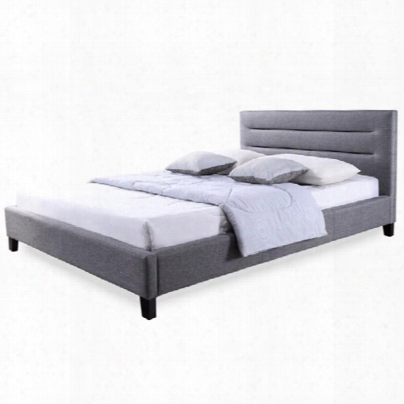 Hillary Upholstered King Platform Bed In Gray