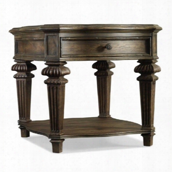 Hooker Furniture Rhapsody 1-drawer End Table In Rustic Walnut