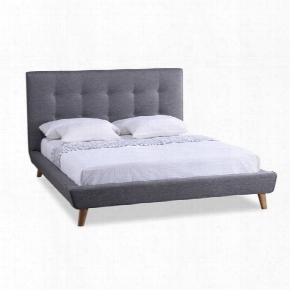 Jonesy Upholstered Queen Platform Bed In Gray